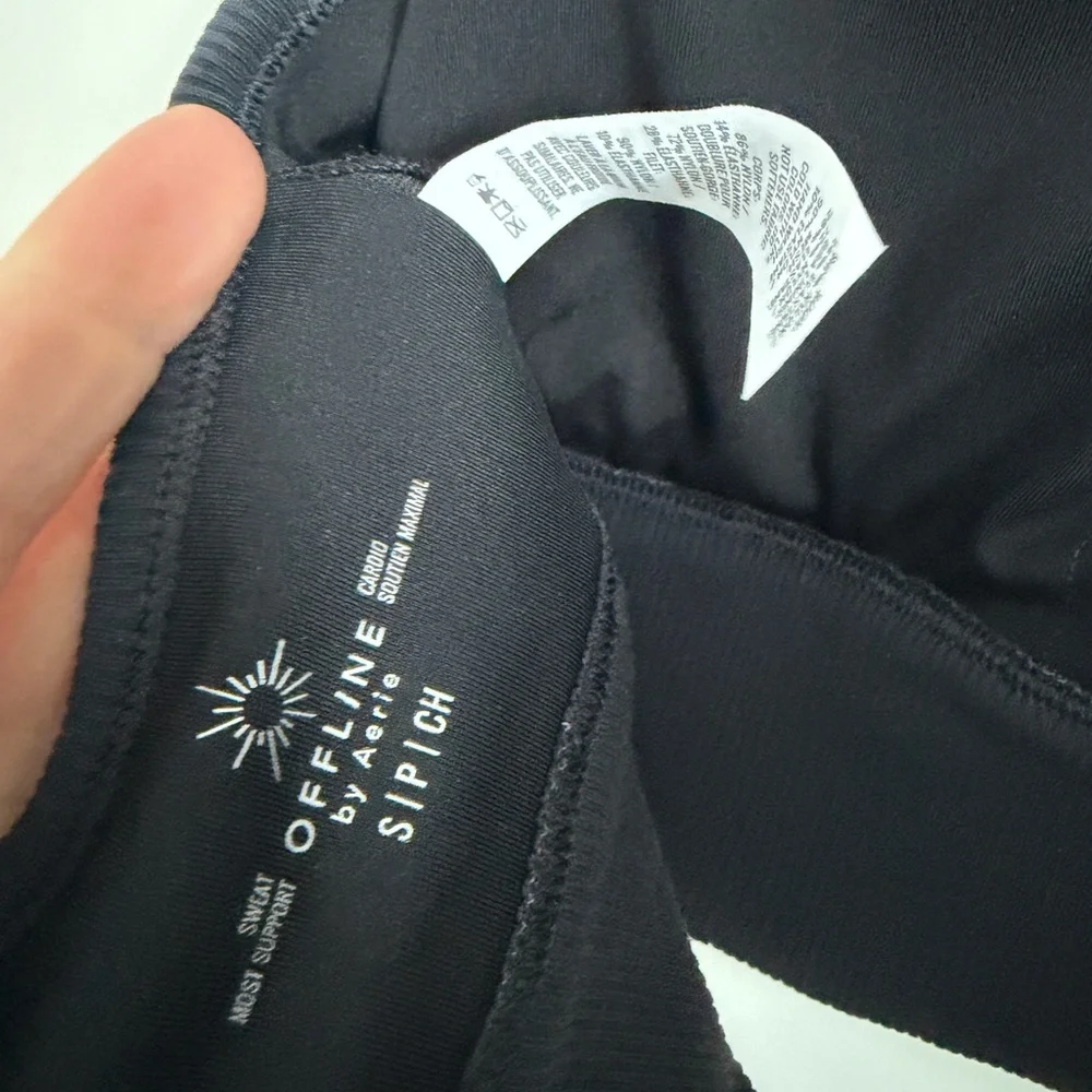 Aerie Black Ribbed Sports Bra - Picture 4 of 4